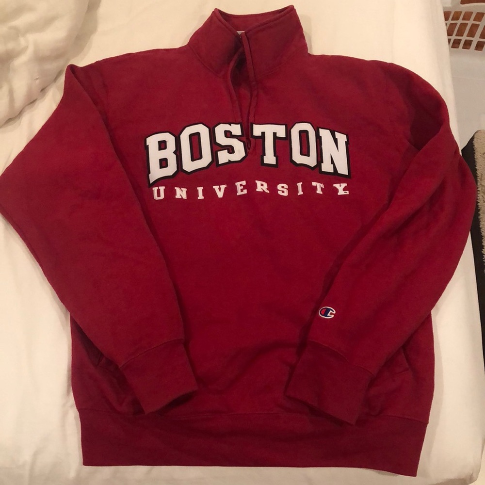 Boston University Champion Quarter Zip Sweatshirt